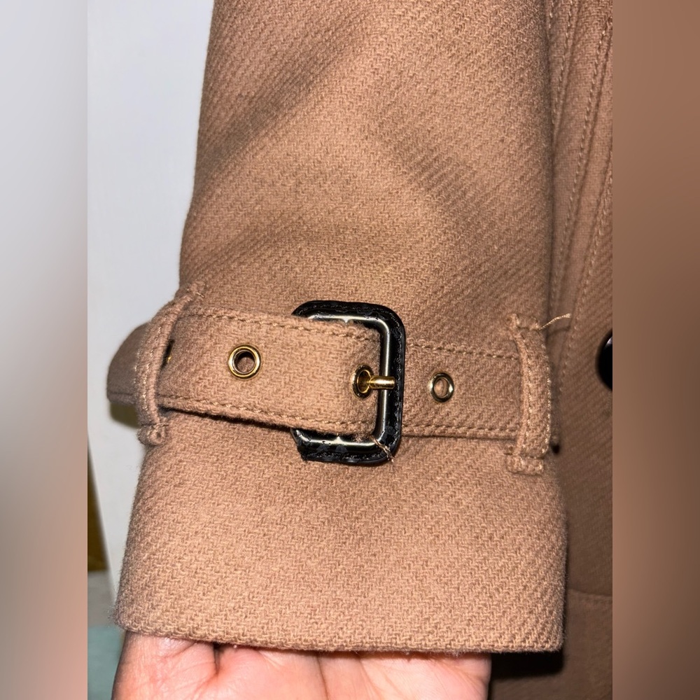 Burberry Women’s Brown Technical Wool Cashmere Funnel Neck Coat Camel. Size 8. - Picture 11 of 11